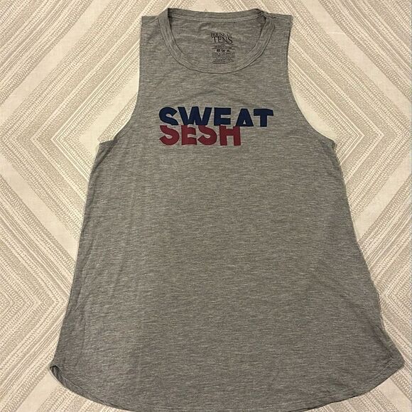 House of Tens Women’s “Sweat Sesh’ Grey Tank Top, Size S - Picture 1 of 5